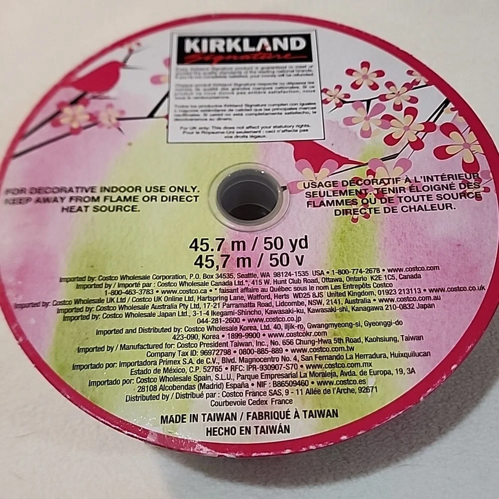 3 Rolls Kirkland Wire-edged Ribbon, 1-1/2